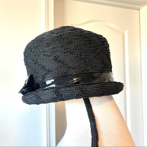 Vintage MARK III Black Bowler Hat With Bow Accent - Picture 11 of 15